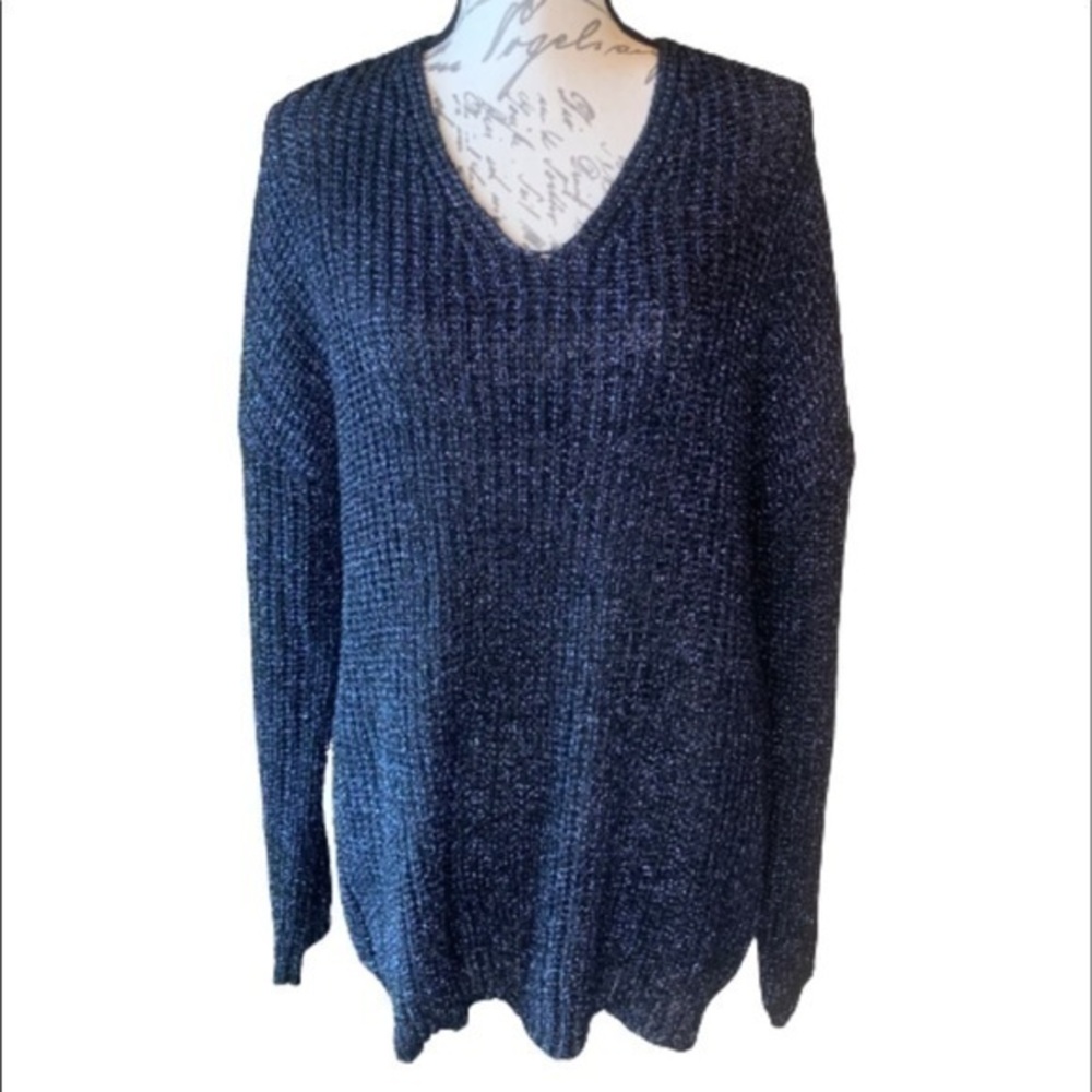 Romeo & Juliet Couture navy metallic sweater